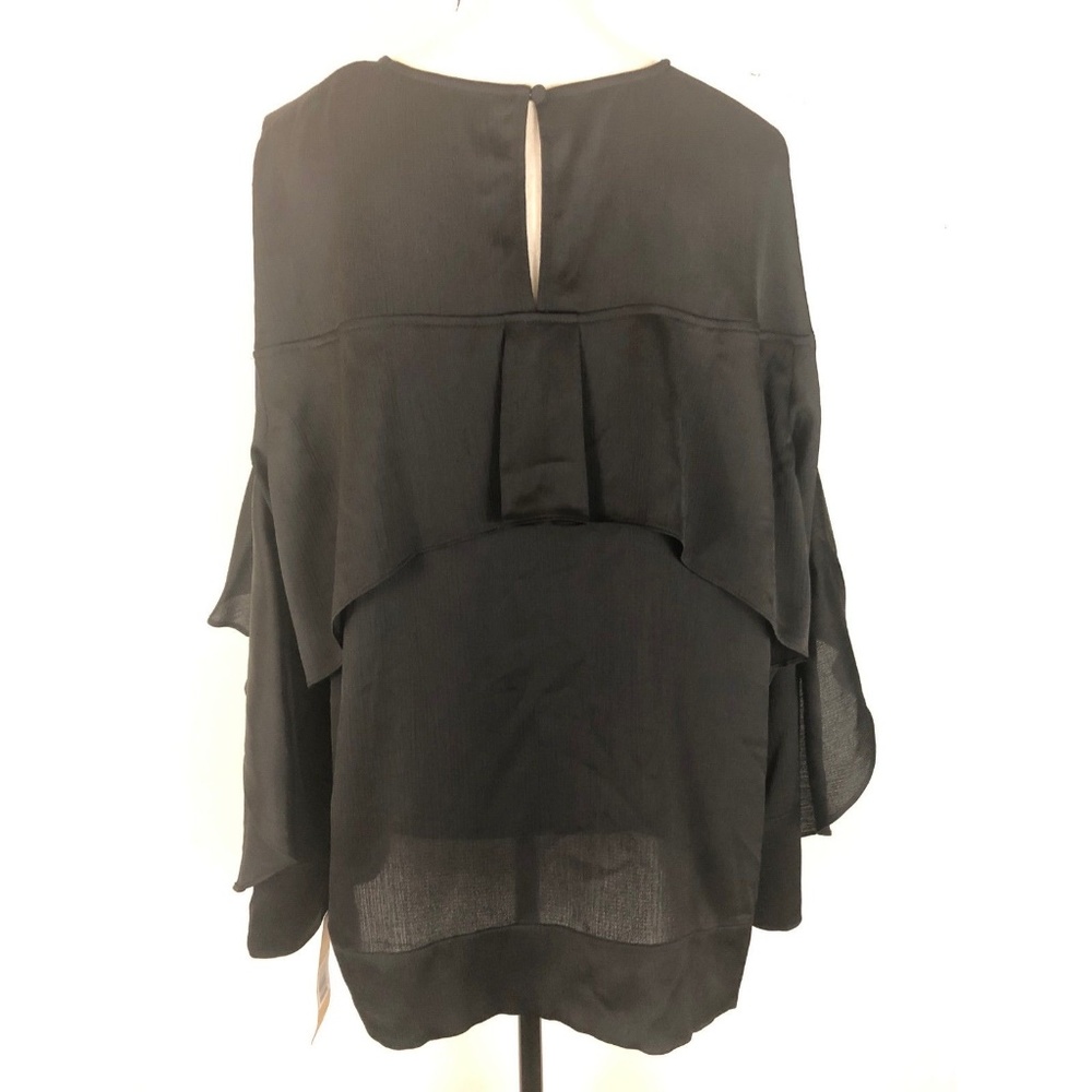 Rachel Roy Blouse SZ 2X Draped Flutter Bell Sleeve - Picture 4 of 7